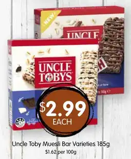 Spudshed Uncle Toby Muesli Bar Varieties offer