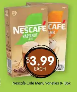 Spudshed Nescafé Café Menu Varieties offer