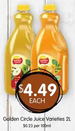 Spudshed Golden Circle Juice Varieties offer