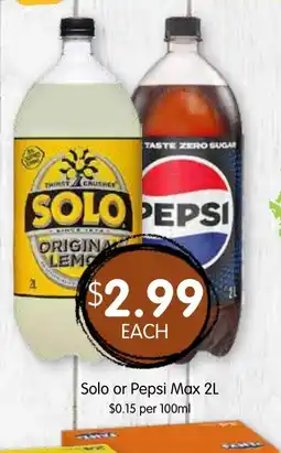 Spudshed Solo or Pepsi Max 2L offer