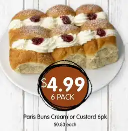 Spudshed Paris Buns Cream or Custard offer