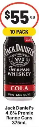 IGA Liquor Jack Daniel's 4.8% Premix Range Cans offer