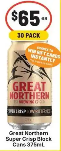 IGA Liquor Great Northern Super Crisp Block Cans offer