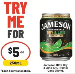 IGA Liquor Jameson Ultra Dry & Lime Premix offer