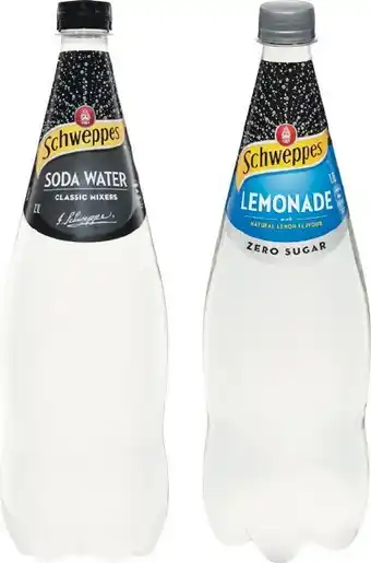 Woolworths Schweppes Traditional Soft Drinks, Mixers or Mineral Water Varieties 1.1 Litre offer