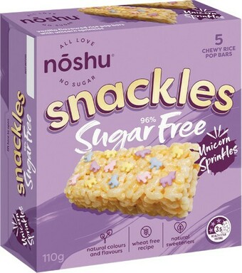 Woolworths Noshu Sugar Free Snackles 110g Pk 5 offer
