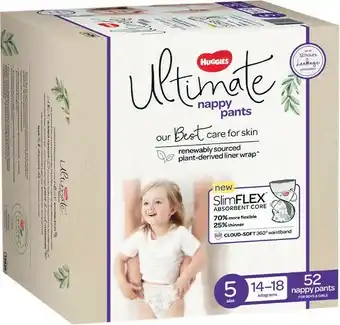 Woolworths Huggies Ultimate Jumbo Nappies & Pants Pk 46-72 offer