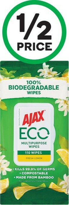 Woolworths Ajax Antibacterial Wipes Pk 110 offer