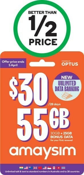 Woolworths amaysim $30 SIM Starter Kit^ offer