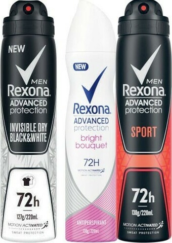 Coles Rexona 72hr Antiperspirant Aerosol Deodorant 220mL offer