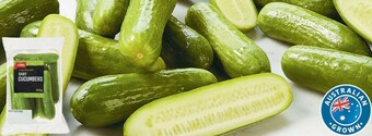 Coles Coles Australian Qukes Baby Cucumbers 250g Pack offer