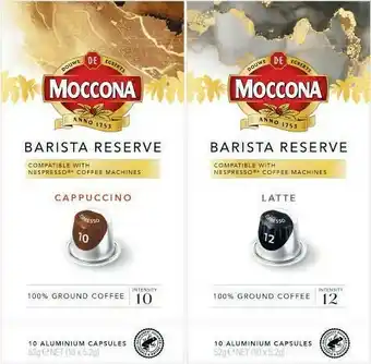 Coles Moccona Barista Reserve Nespresso Compatible Capsules 10 Pack offer