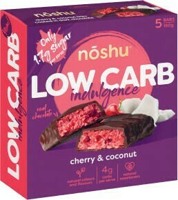 Coles Noshu Low Carb Indulgence Bars 160g offer