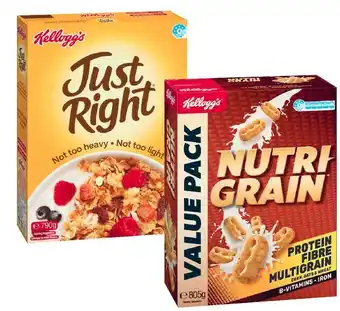 Coles Kellogg’s Nutri Grain 805g, Crunchy Nut Corn Flakes 670g or Just Right Original 790g offer