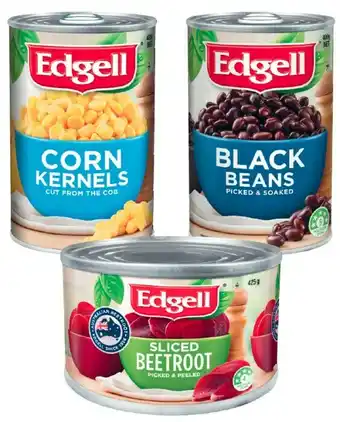 Coles Edgell Corn Kernels 420g, Sliced Beetroot 425g or Black Beans 400g offer