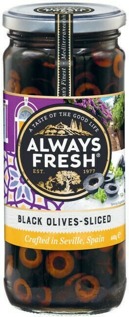 Coles Always Fresh Black Sliced Olives 440g offer