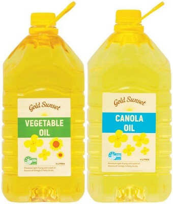 Coles Gold Sunset Canola or Vegetable Oil 4 Litre offer
