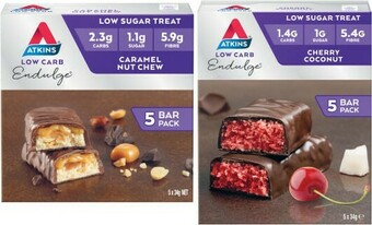 Coles Atkins Endulge Bars 5 Pack 150g-200g offer