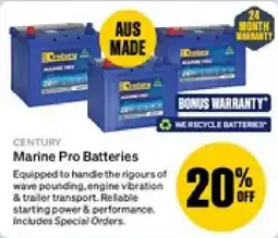 SuperCheap Auto Century Marine Pro Batteries offer