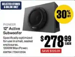 SuperCheap Auto Pioneer 12" Active Subwoofer offer
