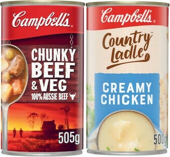 Coles Campbell’s Country Ladle or Chunky Soup 495g-505g offer