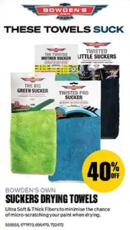 SuperCheap Auto Bowden's Own Suckers Drying Towels offer