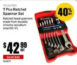 SuperCheap Auto Toolpro 7 Pce Ratchet Spanner Set offer