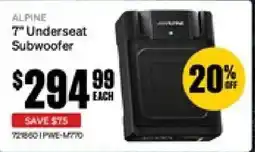 SuperCheap Auto Alpine 7" Underseat Subwoofer offer