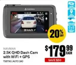 SuperCheap Auto Navman 2.5K QHD Dash Cam with WiFi + GPS offer
