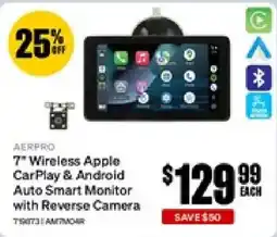 SuperCheap Auto Aerpro 7" Wireless Apple CarPlay & Android Auto Smart Monitor with Reverse Camera offer