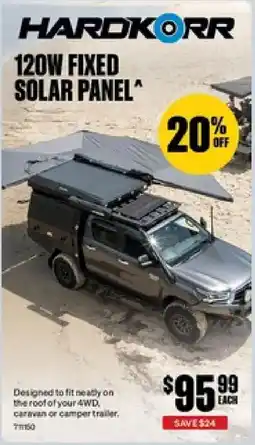 SuperCheap Auto Hardkorr 120W Fixed Solar Panel offer