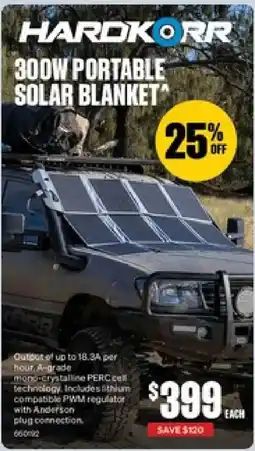 SuperCheap Auto Hardkorr 300W Portable Solar Blanket offer