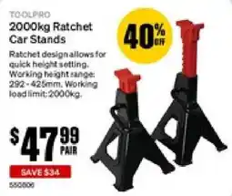 SuperCheap Auto Toolpro 2000kg Ratchet Car Stands offer