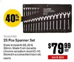 SuperCheap Auto Toolpro 25 Pce Spanner Set offer