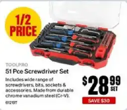 SuperCheap Auto Toolpro 51 Pce Screwdriver Set offer