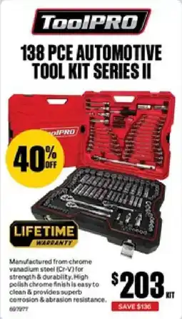 SuperCheap Auto ToolPRO 138 PCE AUTOMOTIVE TOOL KIT SERIES II offer