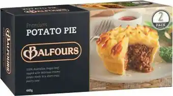 Coles Balfours Premium Potato Pies 2 Pack 440g offer
