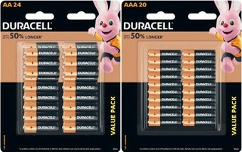 Coles Duracell Coppertop Batteries AAA 20 Pack or AA 24 Pack offer