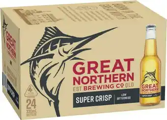 Coles Great Northern Super Crisp Bottles 24x330mL offer