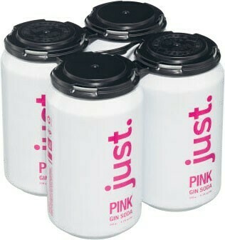 Coles Just Drinks Pink Gin Soda Cans 4x330mL offer