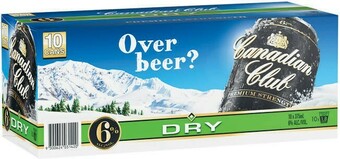 Coles Canadian Club Premium & Dry Cans 10x375mL offer