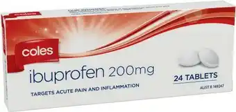 Coles Coles Ibuprofen Tablets 200mg 24 Pack* offer