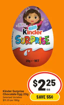 IGA Kinder Surprise Chocolate Egg offer