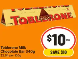 IGA Toblerone Milk Chocolate Bar offer
