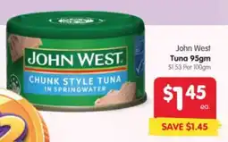 Spar John West Chunk Style Tuna in Springwater offer