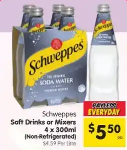 Spar Schweppes Soft Drinks or Mixers offer