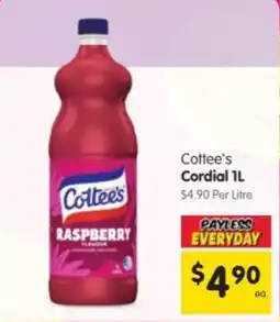 Spar Cottees Cordial Raspberry offer