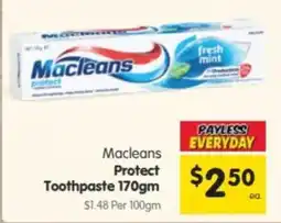 Spar Macleans Protect Toothpaste offer