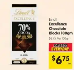 Spar Lindt Excellence Chocolate Blocks offer