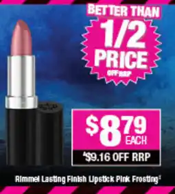 Direct Chemist Outlet Rimmel Lasting Finish Lipstick Pink Frosting offer